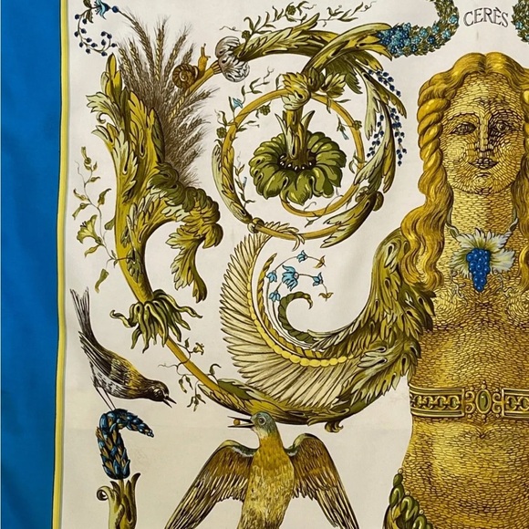 Rare Vintage Hermes Scarf "Ceres" Silk Twill Carre 1967 F. Faconnet - Picture 8 of 12